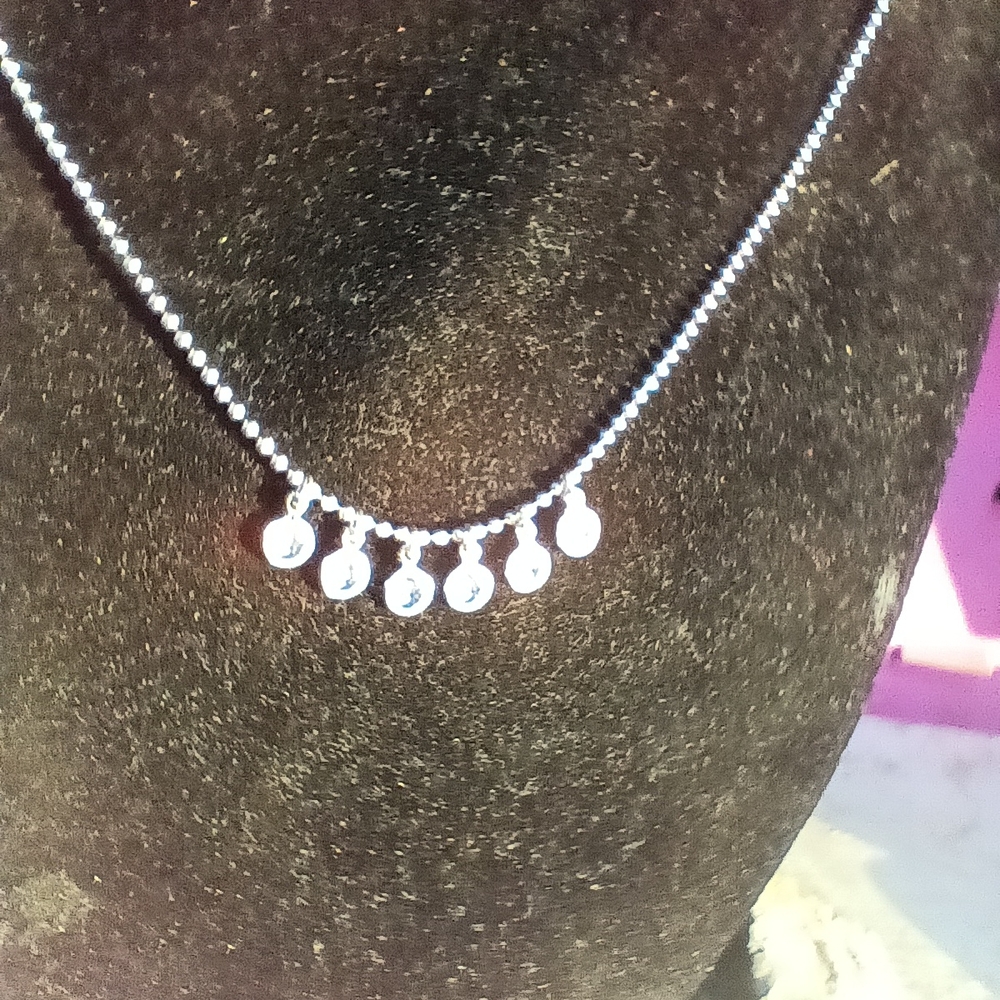 .925 Silver & 6 CZ Italian Necklace - Picture 3 of 9